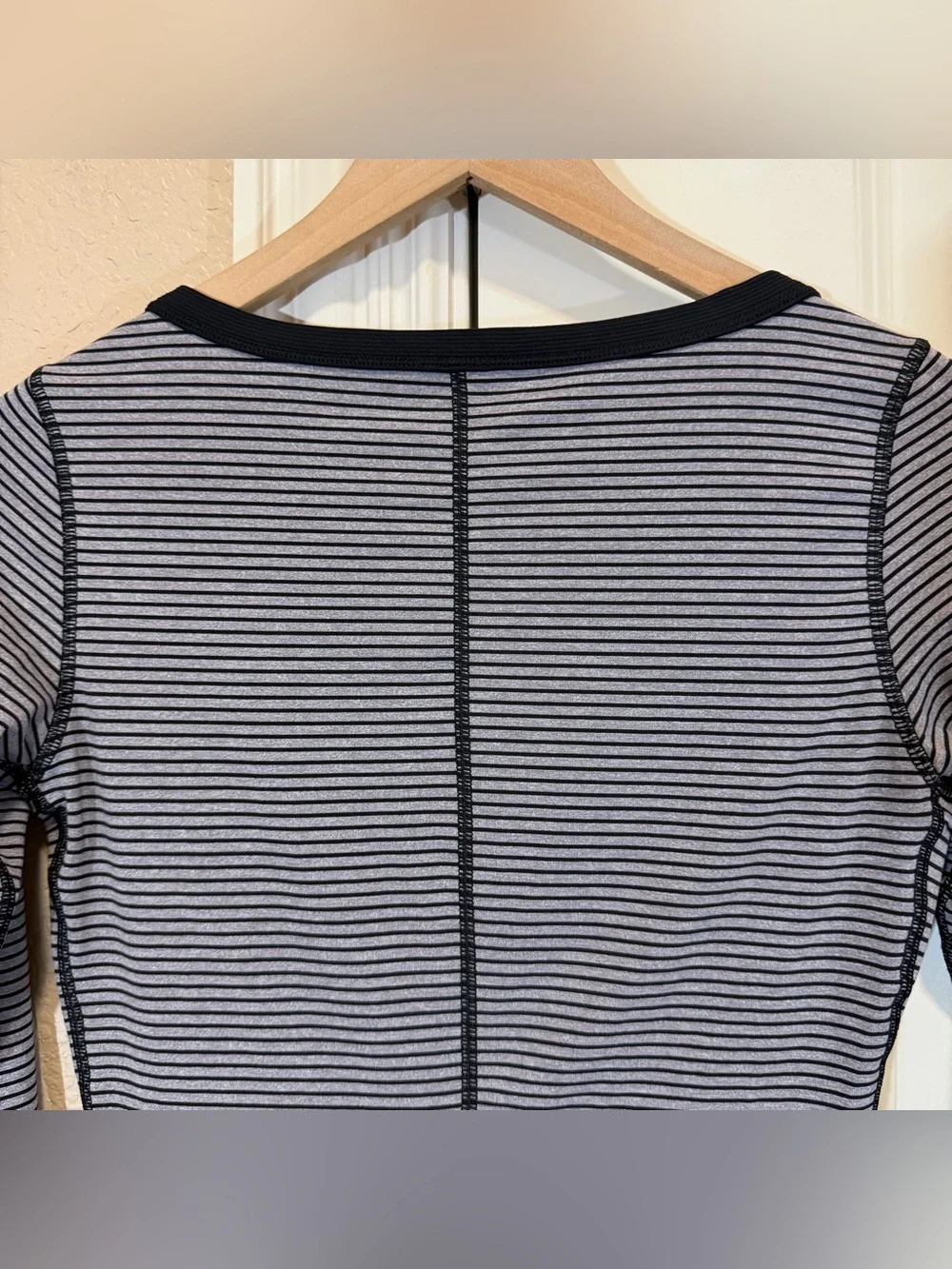 Lululemon Awesoma Henley Hyper Stripe Black Heathered Slate